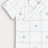 X-embroidered Shabbat shirt - beige