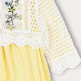 Crochet dress + cardigan - yellow