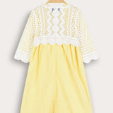 Crochet dress + cardigan - yellow