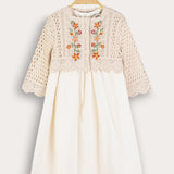 Crochet dress + cardigan - natural