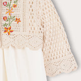 Crochet dress + cardigan - natural