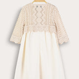 Crochet dress + cardigan - natural