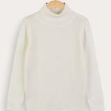 Knitted turtleneck shirt - cream