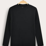 Knitted Half-Zip Top - Black