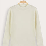 Knitted mock neck - Beige