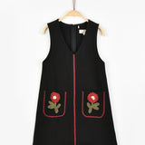 Sarafan dress with pockets - black