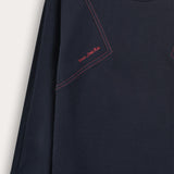 Girls' T-shirt with two ribbed layers - Navy
