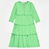 Tiered Rib Dress - Green
