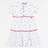 Ribbed Tiered Dress - White