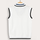 Ribbed V-neck cardigan - black