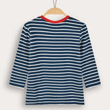 Striped shirt with print - Navy 