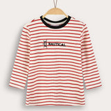 Striped shirt with print - red 