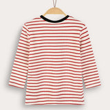 Striped shirt with print - red 