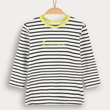 Striped shirt with print - black 
