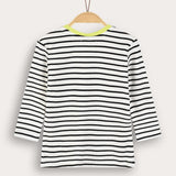 Striped shirt with print - black 