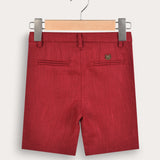 Linen Bermuda Shorts - Red