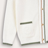 Button cardigan with pocket - olive