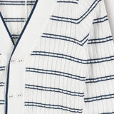 Cable Knit Cardigan with Buttons - Navy 