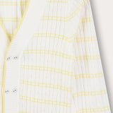 Cable Knit Cardigan with Buttons - Yellow 