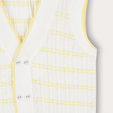 Cable Knit Cardigan with Buttons - Yellow 