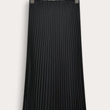 Satin midi skirt - black