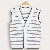 Cable Knit Cardigan with Buttons - Navy 