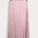 Satin Midi Fleece Skirt - Purple
