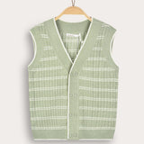 Cable Knit Cardigan with Buttons - Mint 