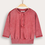 Pocket-like wash shirt - purple