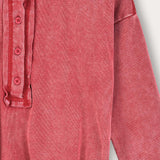 Pocket-like wash shirt - purple