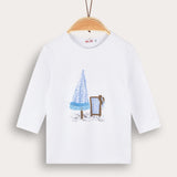 Model shirt with print - blue 