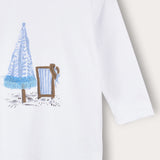 Model shirt with print - blue 
