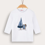 Model shirt with print - Navy 