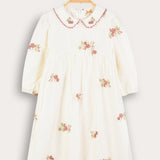 Embroidered flower dress - pink