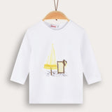 Model shirt with print - yellow 