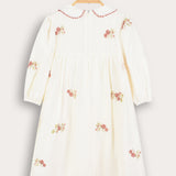 Embroidered flower dress - pink