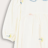 Embroidered Flower Dress - Yellow