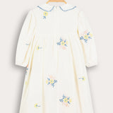 Embroidered Flower Dress - Yellow
