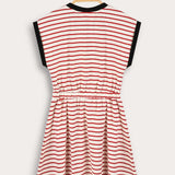 Striped Rivet Sarong - Red 