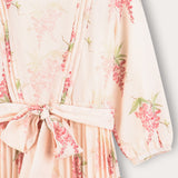 Chiffon Rib and Fleece Combination Dress - Pink