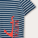 Striped shirt with print - blue 