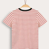 Striped shirt with print - red 