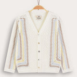 Retro Crochet Cardigan - Blue