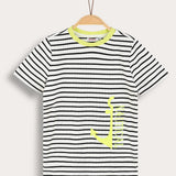 Striped shirt with print - black 