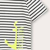 Striped shirt with print - black 