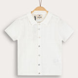 Buttoned knit shirt - cream