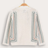 Retro Crochet Cardigan - Navy