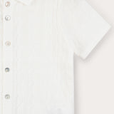 Buttoned knit shirt - cream