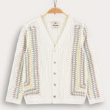 Retro Crochet Cardigan - Beige