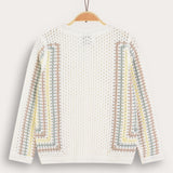 Retro Crochet Cardigan - Beige